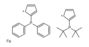 1-二苯基膦-1''-(二叔丁基膦基)二茂铁结构式