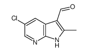 5-氯-2-甲基-1H-吡咯并[2,3-B]吡啶-3-羧醛结构式