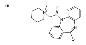 11-[2-(1-methylpiperidin-1-ium-1-yl)acetyl]-5H-pyrido[2,3-b][1,4]benzodiazepin-6-one,iodide Structure