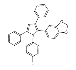 2-(benzo[d][1,3]dioxol-5-yl)-1-(4-fluorophenyl)-3,5-diphenyl-1H-pyrrole Structure