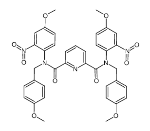 pyridine-2,6-dicarboxylic acid bis-[N-(4-methoxybenzyl)-N-(2-nitro-4-methoxyphenyl)amide]结构式