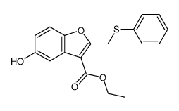 3-ethoxycarbonyl-5-hydroxy-2-phenylthiomethylbenzofuran结构式
