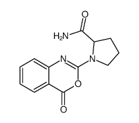 N-(4H-3,1-benzoxazin-4-on-2-yl)-DL-prolinamide结构式