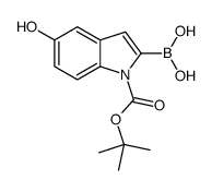 (5-Hydroxy-1-{[(2-methyl-2-propanyl)oxy]carbonyl}-1H-indol-2-yl)b oronic acid Structure