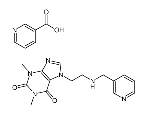 nicotinic acid, compound with 3,7-dihydro-1,3-dimethyl-7-[2-[(3-pyridylmethyl)amino]ethyl]-1H-purine-2,6-dione (1:1) Structure