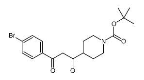 4-(3-(4-溴苯基)-3-氧代丙酰基)哌啶-1-甲酸叔丁酯结构式