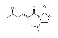 (4S,4'S,5'R,2'E)-3-[5'-hydroxy-2',4'-dimethyl-2'-hexenoyl]-4-isopropyl-1,3-oxazolidin-2-one结构式