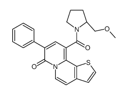 10-[(2R)-2-(methoxymethyl)pyrrolidine-1-carbonyl]-8-phenylthieno[2,3-a]quinolizin-7-one Structure