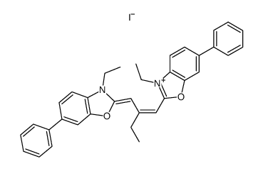 3,3'-diethyl-5,5'-diphenyl-9-ethyl-oxacarbocyanine iodide结构式