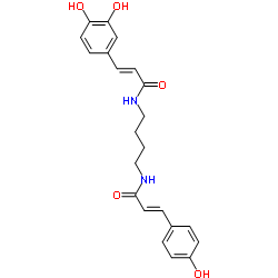 N-p-coumaroyl-N'-caffeoylputrescine structure