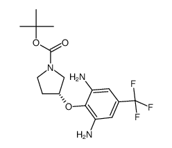 (R)-3-(2,6-diamino-4-trifluoromethylphenoxy)-pyrrolidine-1-carboxylic acid tert-butyl ester结构式