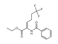 ethyl (Z)-2-benzamido-5-(trifluoromethyl)-2-pentenoate结构式
