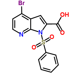 1-(Phenylsulphonyl)-4-bromo-7-azaindole-2-carboxylic acid结构式