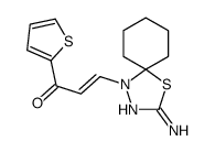 (E)-3-(2-amino-1-thia-3,4-diazaspiro[4.5]dec-2-en-4-yl)-1-thiophen-2-ylprop-2-en-1-one结构式