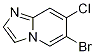 6-溴-7-氯咪唑并[1,2-a]吡啶结构式