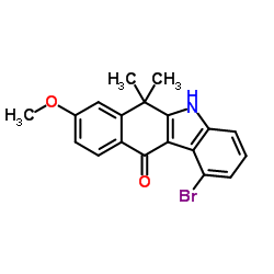 1-Bromo-8-methoxy-6,6-dimethyl-5,6-dihydro-11H-benzo[b]carbazol-11-one结构式