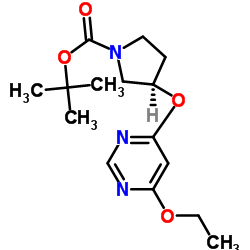(R)-3-(6-Ethoxy-pyrimidin-4-yloxy)-pyrrolidine-1-carboxylic acid tert-butyl ester Structure