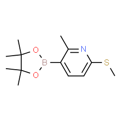 2-Methyl-6-(methylthio)-3-(4,4,5,5-tetramethyl-1,3,2-dioxaborolan-2-yl)pyridine结构式