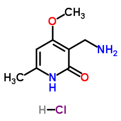 3-(氨基甲基)-4-甲氧基-6-甲基吡啶-2(1H)-酮盐酸盐结构式