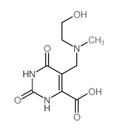 4-Pyrimidinecarboxylicacid, 1,2,3,6-tetrahydro-5-[[(2-hydroxyethyl)methylamino]methyl]-2,6-dioxo- Structure