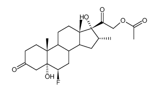 6beta-fluoro-5alpha,17,21-trihydroxy-16alpha-methylpregnane-3,20-dione 21-acetate结构式