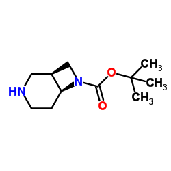 2-Methyl-2-propanyl (1S,6S)-3,7-diazabicyclo[4.2.0]octane-7-carboxylate结构式