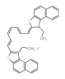 Naphtho[1,2-d]thiazolium,1-ethyl-2-[7-(1-ethylnaphtho[1,2-d]thiazol-2(1H)-ylidene)-1,3,5-heptatrien-1-yl]-,iodide (1:1)结构式