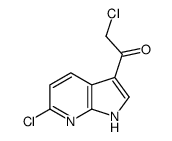 2-chloro-1-(6-chloro-1H-pyrrolo[2,3-b]pyridin-3-yl)ethanone结构式