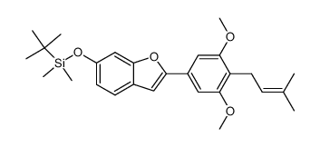 2-[[3,5-dimethoxy-4-(3-methyl-2-butenyl)]phenyl]-6-(tert-butyldimethylsilanyloxy)benzofuran结构式