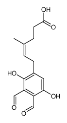 6-(3,4-diformyl-2,5-dihydroxyphenyl)-4-methylhex-4-enoic acid结构式