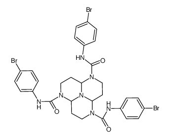 N,N',N''-Tris(p-bromophenyl)dodecahydro-1,4,7,9b-tetraazaphenalene-1,4,7-tricarboxamide Structure