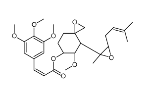 [(3R,4S,5S,6R)-5-methoxy-4-[(2R,3R)-2-methyl-3-(3-methylbut-2-enyl)oxiran-2-yl]-1-oxaspiro[2.5]octan-6-yl] (E)-3-(3,4,5-trimethoxyphenyl)prop-2-enoate结构式