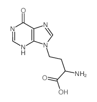 9H-Purine-9-butanoicacid, a-amino-1,6-dihydro-6-oxo-结构式