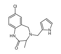 (3S)-7-chloro-3-methyl-4-(1H-pyrrol-2-ylmethyl)-3,5-dihydro-1H-1,4-benzodiazepin-2-one结构式