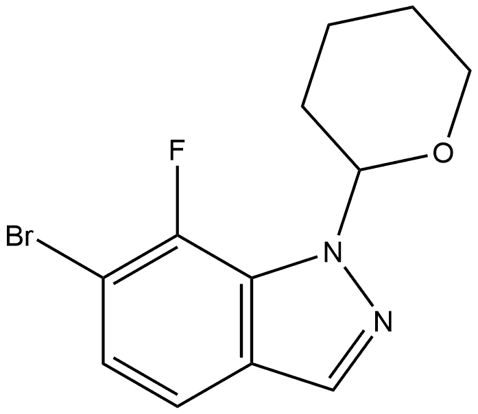 6-溴-7-氟-1-四氢吡喃-2-基-吲唑结构式