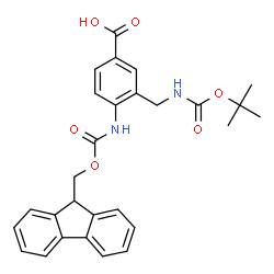 FMOC-4-AMINO-3-(BOC-AMINOMETHYL)-BENZOIC ACID结构式