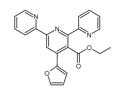 3'-ethoxycarbonyl-4'-(2-furyl)-2,2'-6',2''-terpyridine结构式