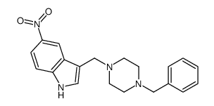 5-Nitro-3-[[4-(phenylmethyl)-1-piperazinyl]methyl]-1H-indole Structure