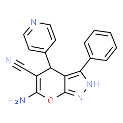 6-amino-3-phenyl-4-(4-pyridinyl)-1,4-dihydropyrano[2,3-c]pyrazole-5-carbonitrile picture