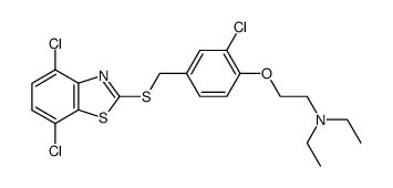 {2-[2-chloro-4-(4,7-dichloro-benzothiazol-2-ylsulfanylmethyl)-phenoxy]-ethyl}-diethyl-amine Structure