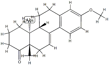 14-Hydroxy-3-methoxy-D-homoestra-1,3,5(10),9(11)-tetren-17a-one结构式