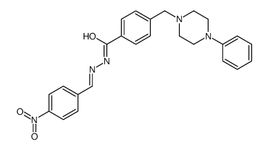 N-[(4-nitrophenyl)methylideneamino]-4-[(4-phenylpiperazin-1-yl)methyl]benzamide Structure