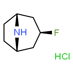 exo-3-fluoro-8-azabicyclo[3.2.1]octane;hydrochloride structure