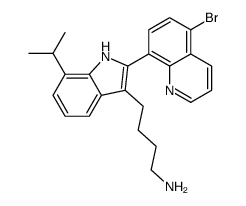 4-[2-(5-bromoquinolin-8-yl)-7-propan-2-yl-1H-indol-3-yl]butan-1-amine结构式