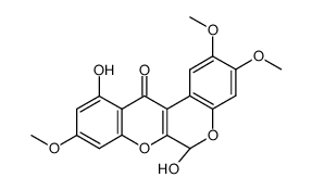 6,11-Dihydroxy-2,3,9-trimethoxy[1]benzopyrano[3,4-b][1]benzopyran-12(6H)-one Structure