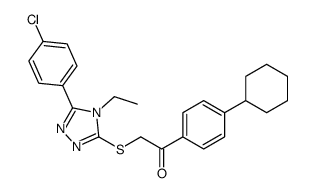 2-[[5-(4-chlorophenyl)-4-ethyl-1,2,4-triazol-3-yl]sulfanyl]-1-(4-cyclohexylphenyl)ethanone Structure