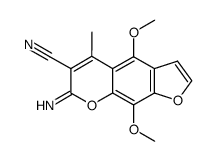 6-cyano-7-imino-4,9-dimethoxy-5-methyl-7H-furo-<3,2-g><1>benzopyran结构式