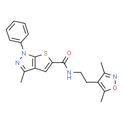 1H-Thieno[2,3-c]pyrazole-5-carboxamide,N-[2-(3,5-dimethyl-4-isoxazolyl)ethyl]-3-methyl-1-phenyl-(9CI)结构式