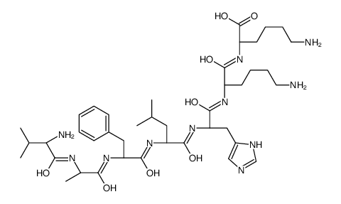 (2S)-6-amino-2-[[(2S)-6-amino-2-[[(2S)-2-[[(2S)-2-[[(2S)-2-[[(2S)-2-[[(2S)-2-amino-3-methylbutanoyl]amino]propanoyl]amino]-3-phenylpropanoyl]amino]-4-methylpentanoyl]amino]-3-(1H-imidazol-5-yl)propanoyl]amino]hexanoyl]amino]hexanoic acid结构式