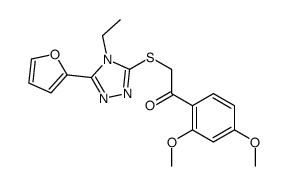 Ethanone, 1-(2,4-dimethoxyphenyl)-2-[[4-ethyl-5-(2-furanyl)-4H-1,2,4-triazol-3-yl]thio]- (9CI) Structure